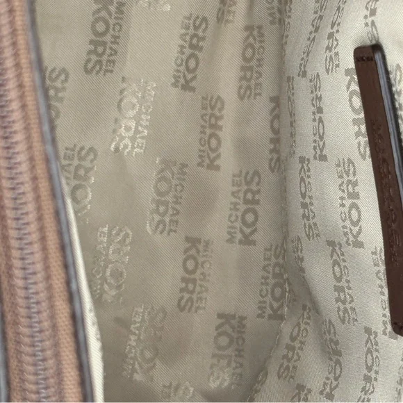 MICHAEL KORS HAMILTON ZEBRA PRINT BROWN IVORY EW LARGE SATCHEL NWT RETAIL $368 - Picture 6 of 12